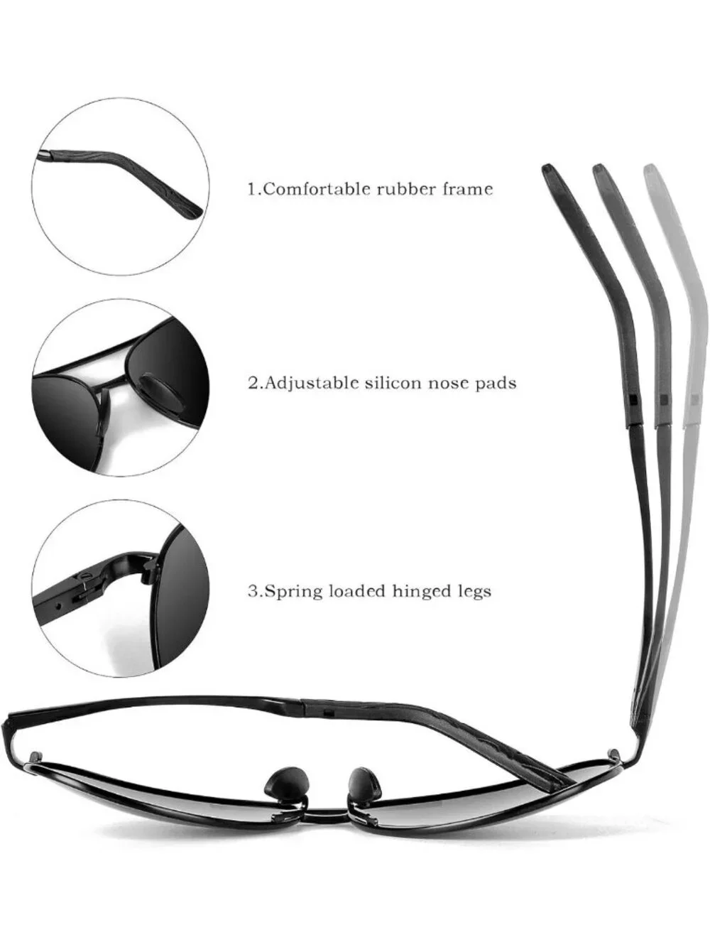 Polarized Aviator Sunglasses for Men & Women - UV Protection, Lightweight